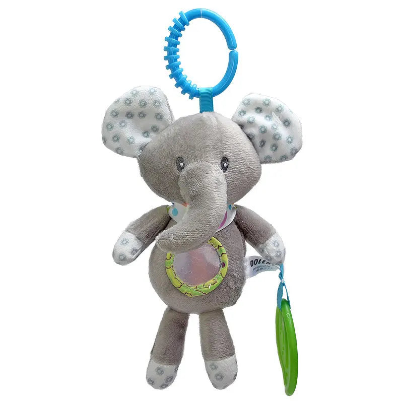 Baby Plush Rattle Toy with Teether Giraffe Zebra Handbell