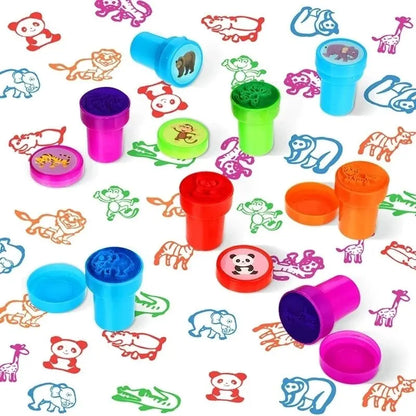 10PCS Kids Self Ink Stamps Set for DIY Crafts