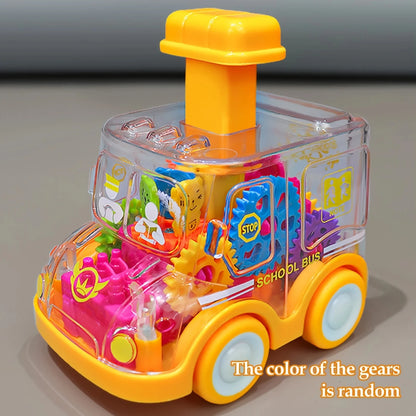 Transparent Gear Car Toy Inertia Push and Go Car for Kids