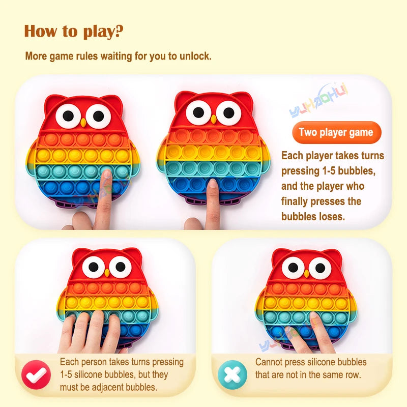 Rainbow Pop It Fidget Toy for Stress Relief & Sensory Play