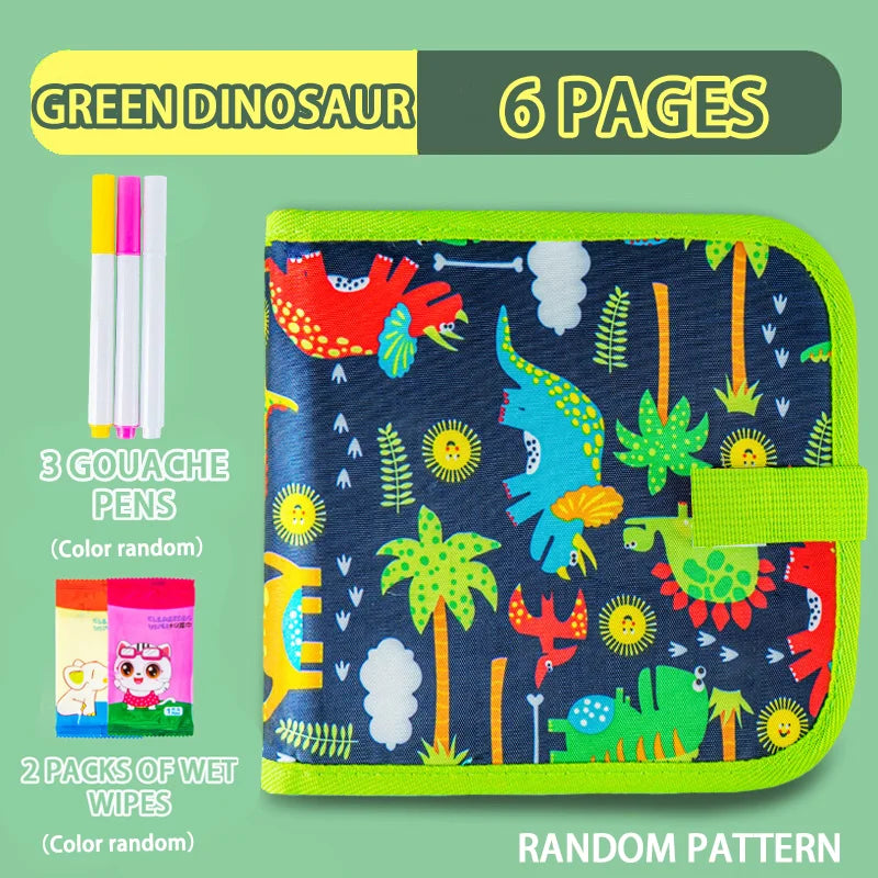 Reusable Doodle Book for Kids with 12 Watercolor Pens