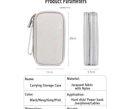 Electronic Cable Organizer Bag Waterproof Travel Storage Case