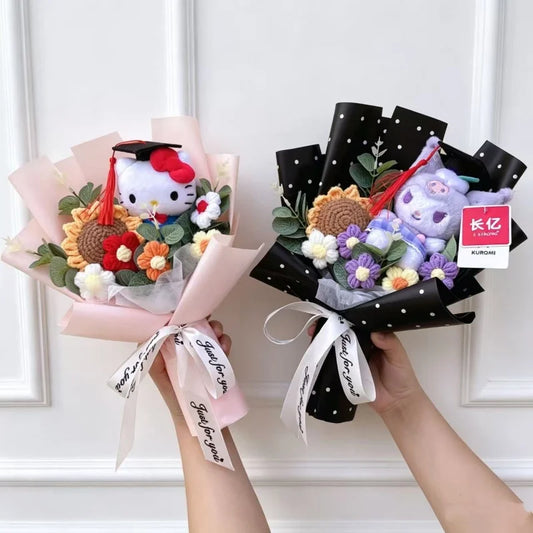 Cartoon Graduation Plush Bouquet Soft Stuffed Doll Gift
