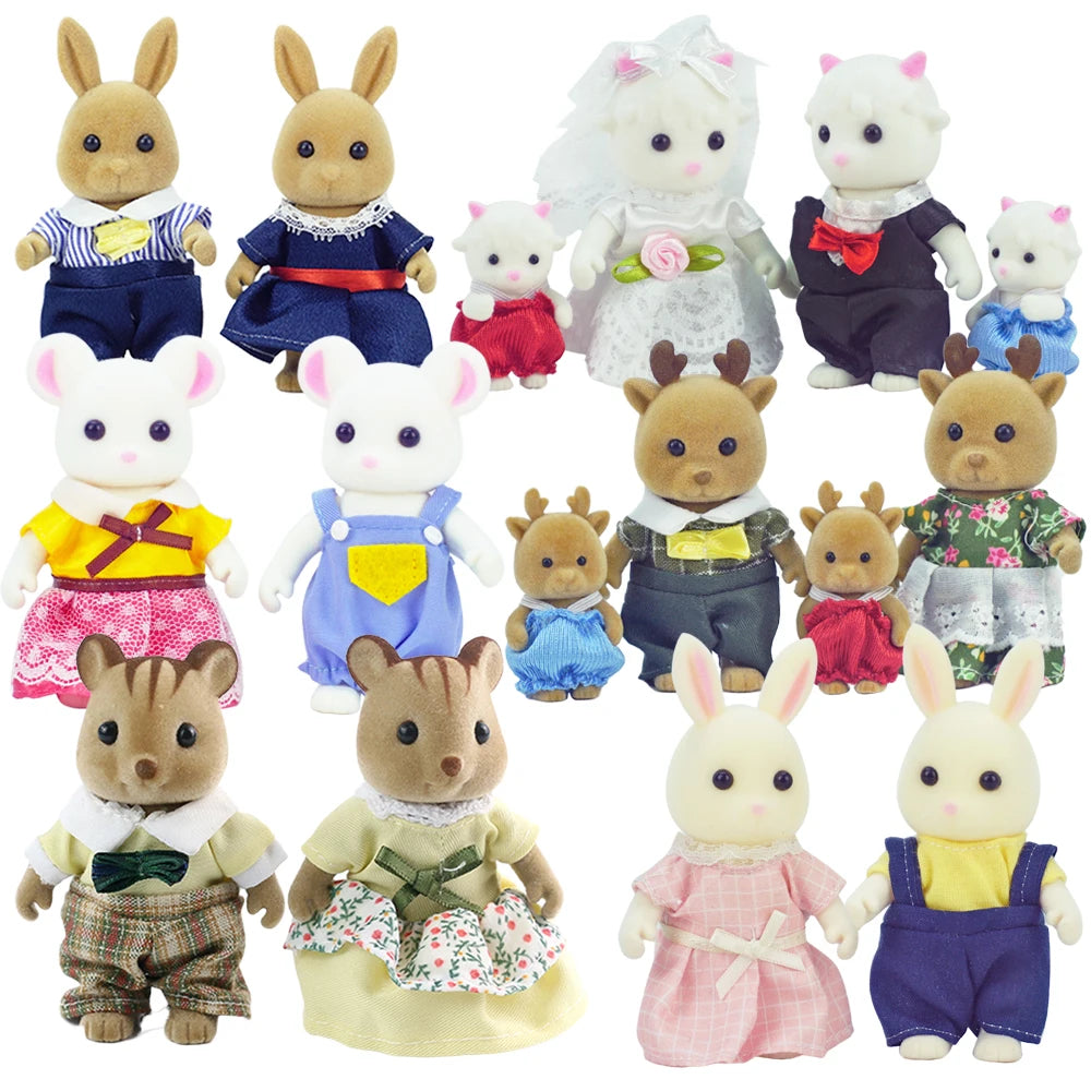 1:12 Mini Animal Doll Forest Family Dollhouse Figure