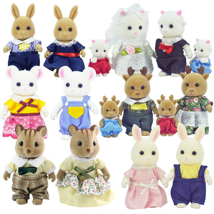 1:12 Mini Animal Doll Forest Family Dollhouse Figure