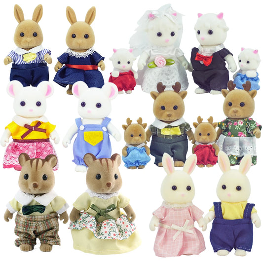 1:12 Mini Animal Doll Forest Family Dollhouse Figure