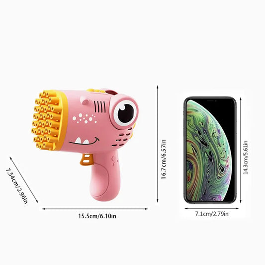 Dinosaur Bubble Gun 40 Hole Electric Bubble Machine
