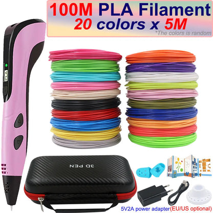 3D Printing Pen for Kids with LCD Screen & 200M PLA Filament