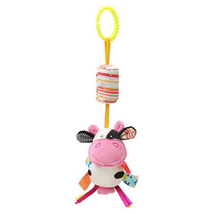 Baby Plush Rattle Toy with Teether Giraffe Zebra Handbell