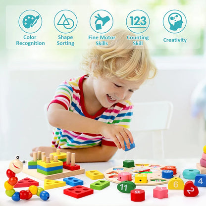 Wooden Baby Puzzles 3D Early Learning Educational Toy