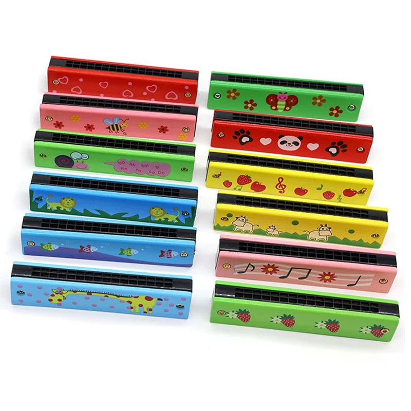 Wooden Harmonica Musical Instrument Toy for Kids