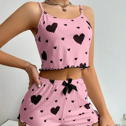 Women's Pajama Set 2 Piece Tank Top & Shorts Sleepwear