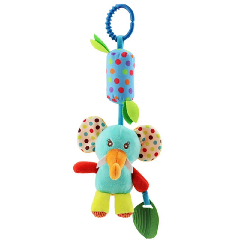 Baby Plush Rattle Toy with Teether Giraffe Zebra Handbell