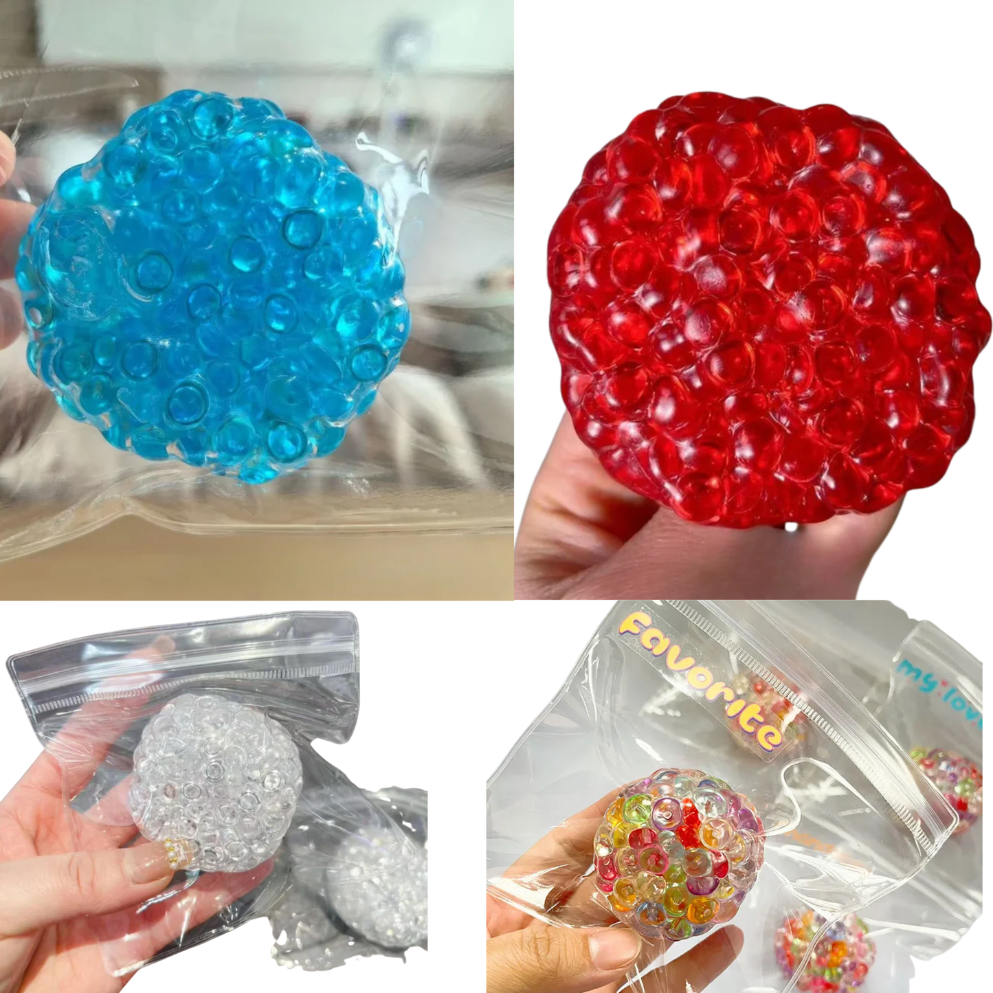 Squishy Stress Ball with Ice Beads for Sensory Play