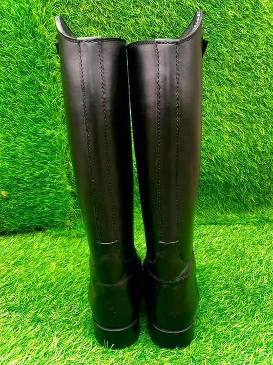 Black Polo Boots Traditional Riding shoes with Knee Pads Equestrian Leather Footwear Polo Players